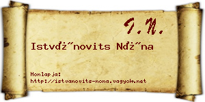 Istvánovits Nóna névjegykártya